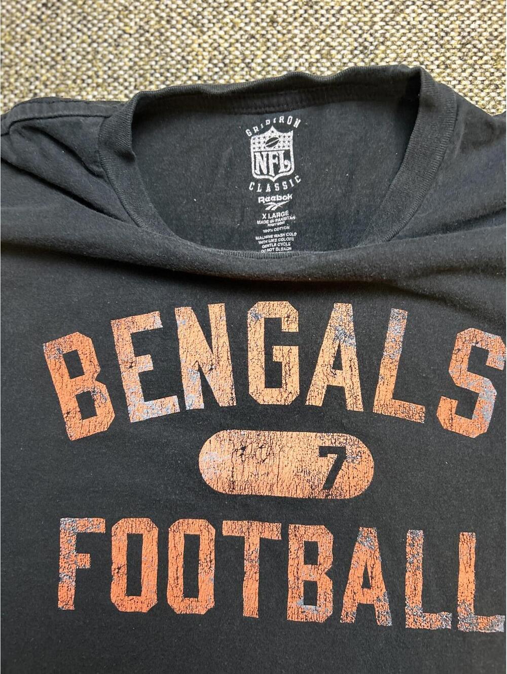 Reebok NFL Classic Gridiron Bengals Football Boomer Esiason T-Shirt Men's XL